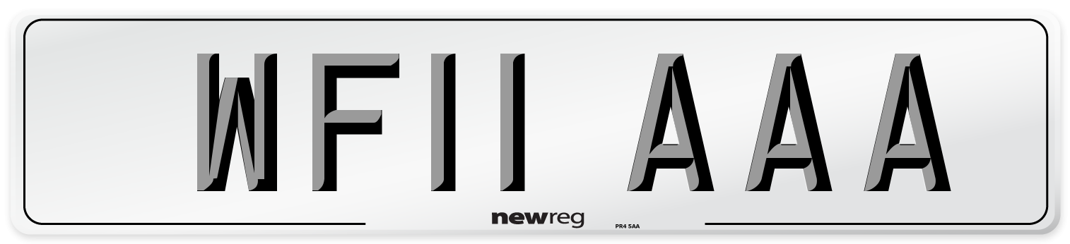 WF11 AAA Number Plate from New Reg